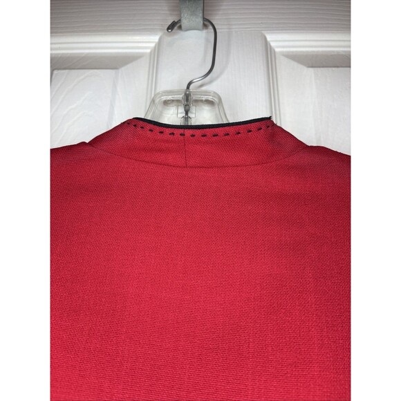 VTG 80s Dorby SZ 10 Red Vintage Blazer w Belted Waist Black Trim Princess Diana - Picture 8 of 9